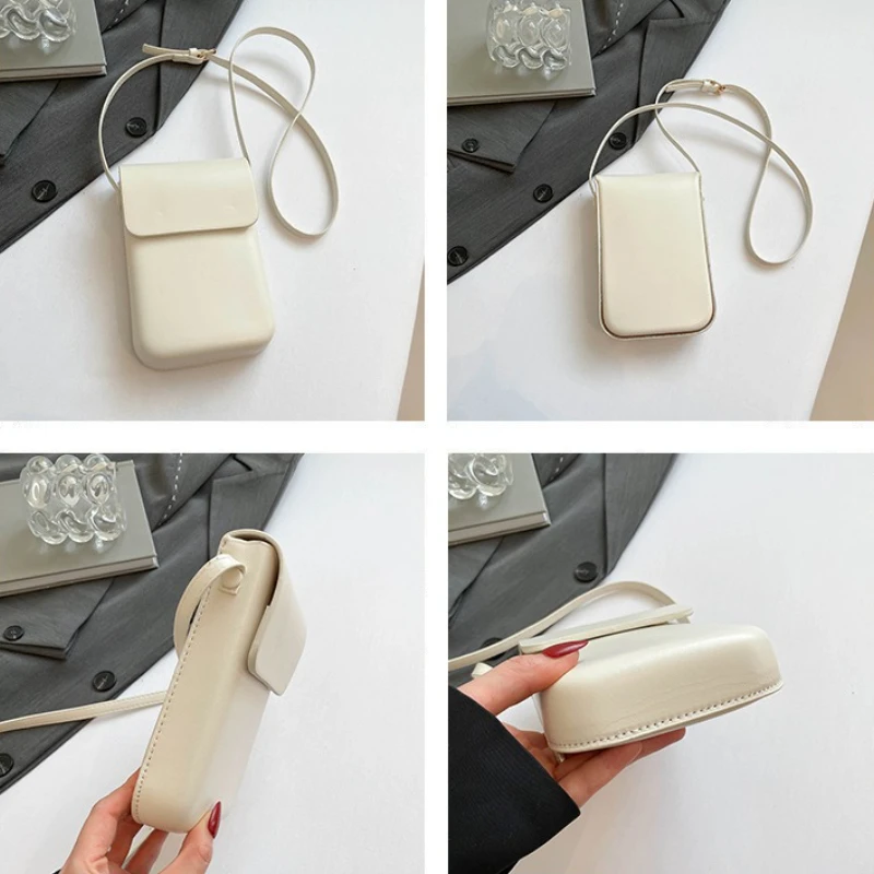 sacs à bandoulière carrés simples et élégants pour femmes, couleur unie, sac à bandoulière en cuir pu pour dames, pochette polyvalente et portable pour téléphone