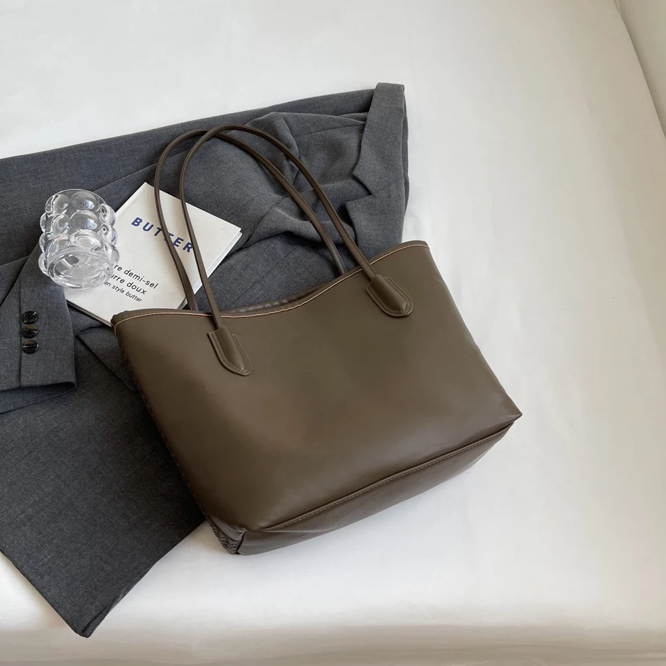 sac fourre tout grande capacité pour femme, design simple et décontracté, version coréenne, peut être utilisé comme sac à bandoulière, travail commconsulto