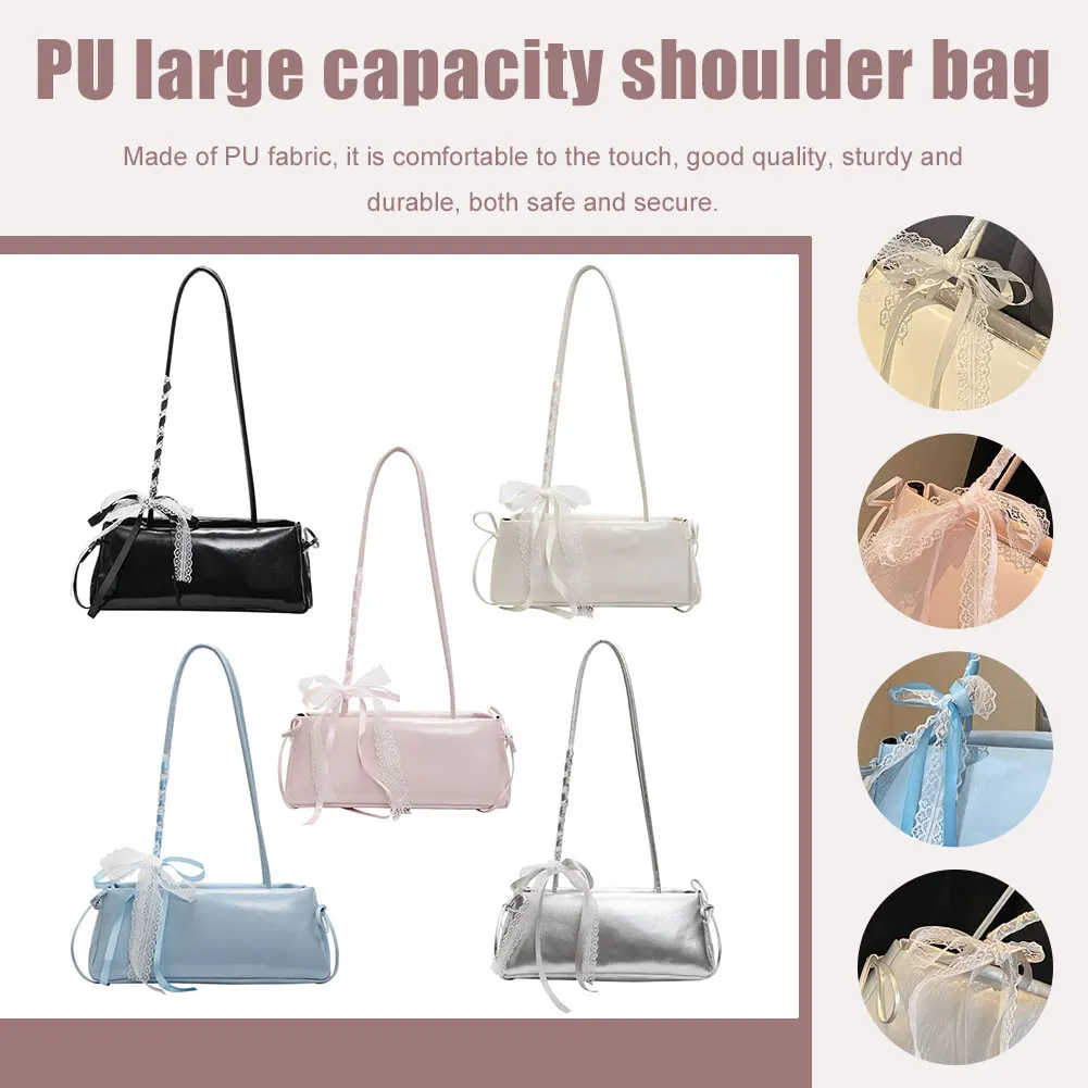 sac à bandoulière en cuir pu pour femmes, pochette en dentelle, sac à bandoulière pour le travail, le shopping et les voyages