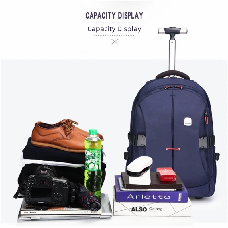 sac à dos de transport approuvé par la compagnie aérienne pour hommes, bagage de grande capacité avec poignée télescopique, roues durables, sac de voyage convivial pour tsa