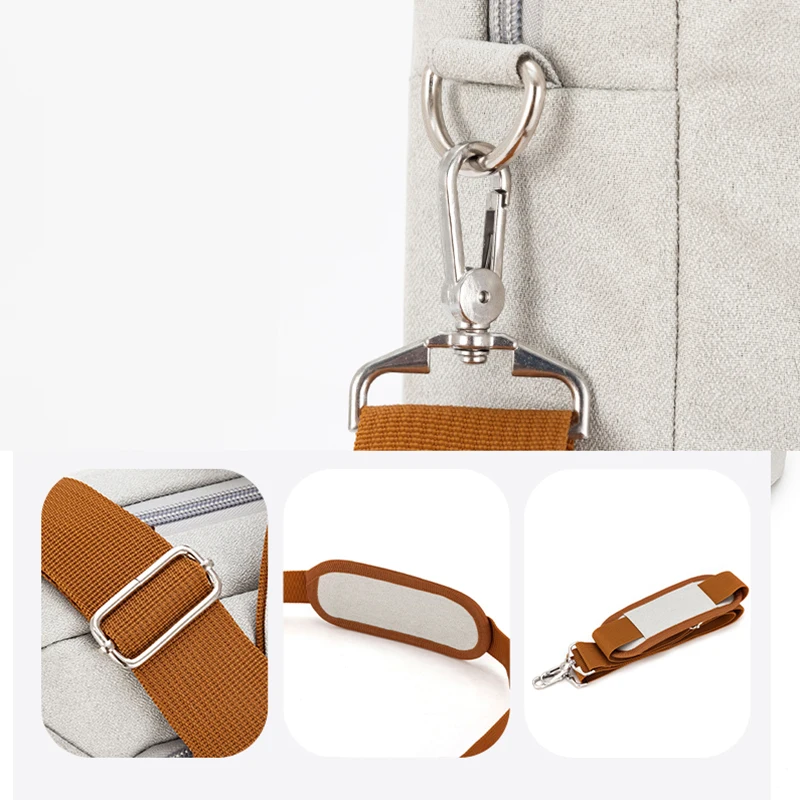 sac d'ordinateur de grande taille, mallette de transport à la mode avec coussin d'air, entièrement enveloppe le compartiment d'ordinateur