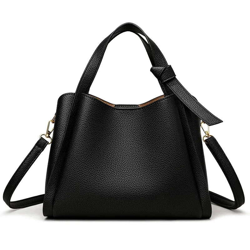 sac à main pour femme en cuir souple 2025, sac à bandoulière élégant et polyvalent de style panier avec option bandoulière, fourre tout seau élégant.