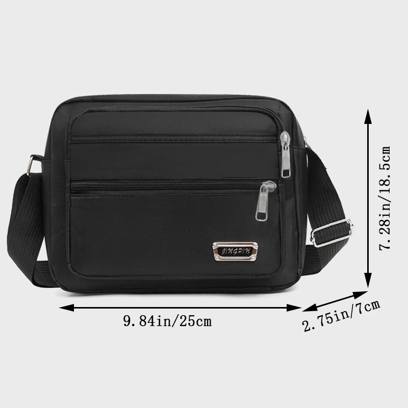 sac d'affaires pour hommes avec deux poches, peut être porté à bandoulière ou au dessus de l'épaule, adapté aux voyages d'affaires.
