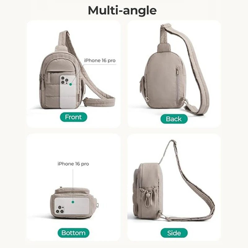 sac de poitrine pour femmes, petit sac à bandoulière simple, pochette de téléphone de voyage de loisirs avec fentes pour cartes, sac à dos de sport de plein air pour femmes