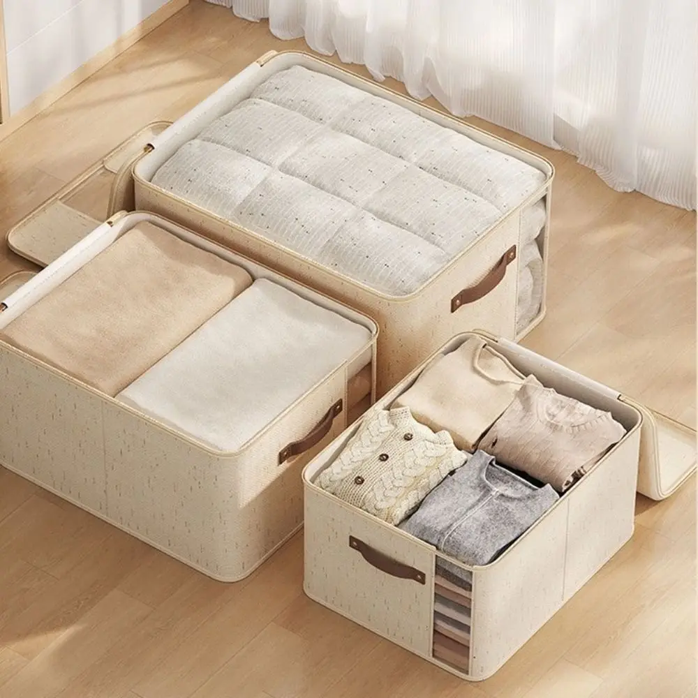 sac de rangement pour vêtements et couettes visibles, pliable, anti poussière, conteneur à fermeture éclair, grande capacité avec couvercle, sacs de couette pour couverture