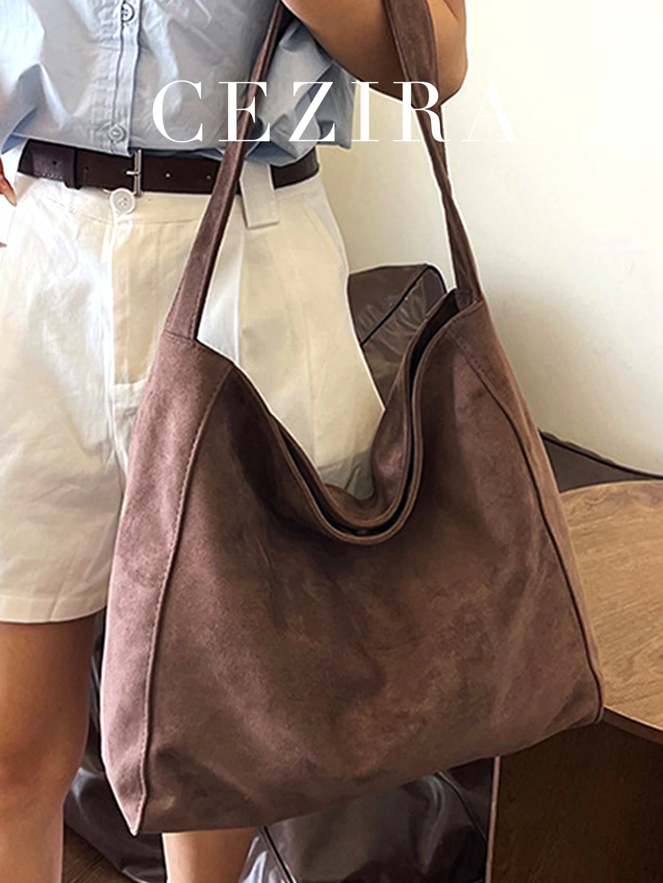 slouchy sac maillard décontracté pour femme, tissu doux en faux daim, aimant, grande capacité, hobo initiated bag, commute shopping
