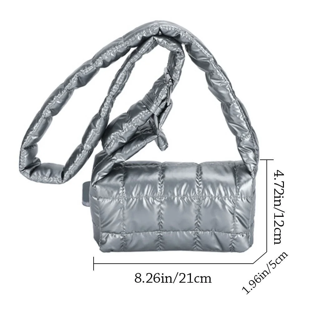 sac fourre tout matelassé pour femmes, fourre tout léger et chaud en coton rembourré à carreaux, sacs à bandoulière sous les bras, sacs à main gonflés, hiver