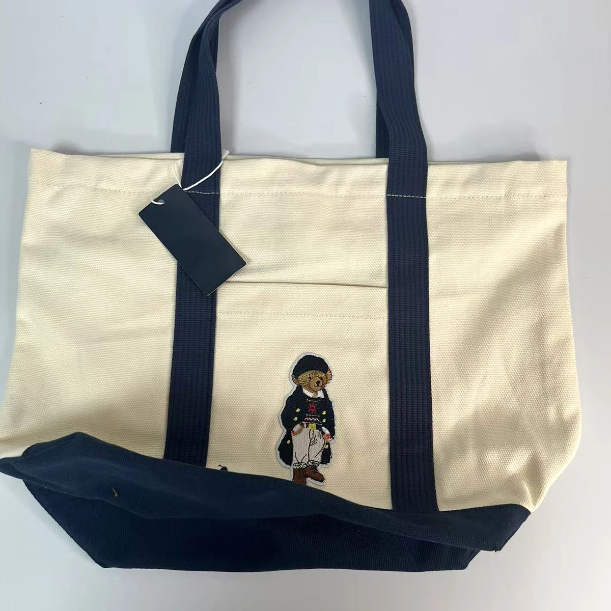 Sac fourre-tout en toile pour femmes, grande capacité, sac à bandoulière carré tendance avec fermeture à glissière et sangle rayée pour le shopping, usage quotidien