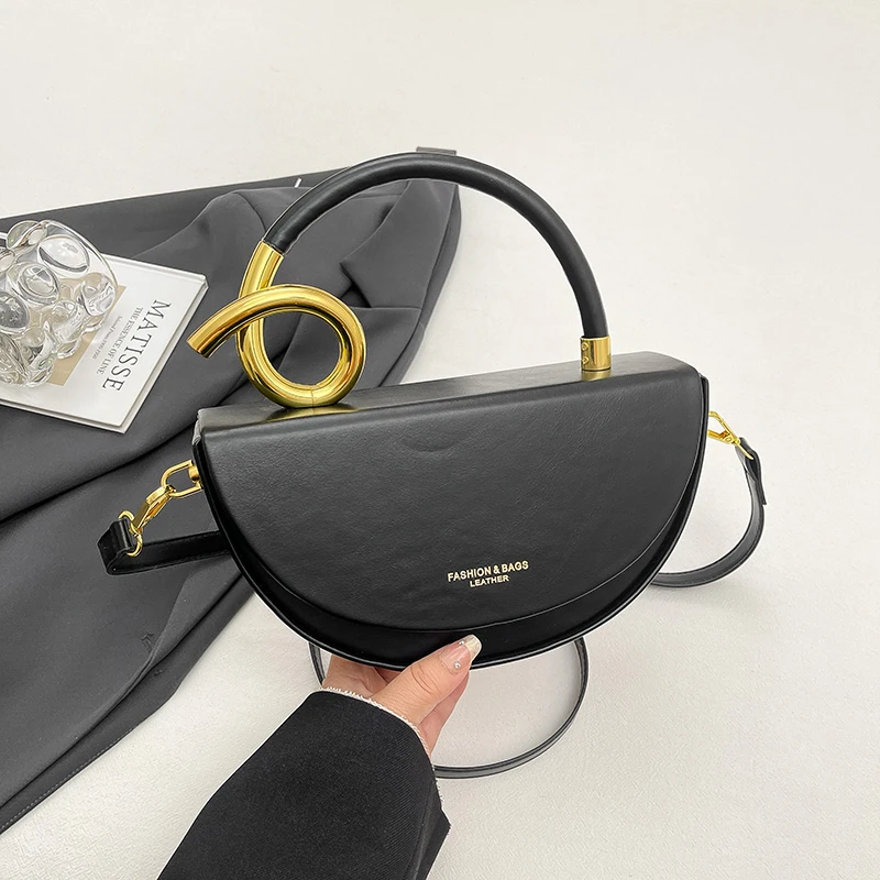 petits sacs à bandoulière pour femmes, sac de selle demi-cercle de styliste, 8 couleurs, sac à main en cuir pu, marque de luxe, sacs à bandoulière pour dames
