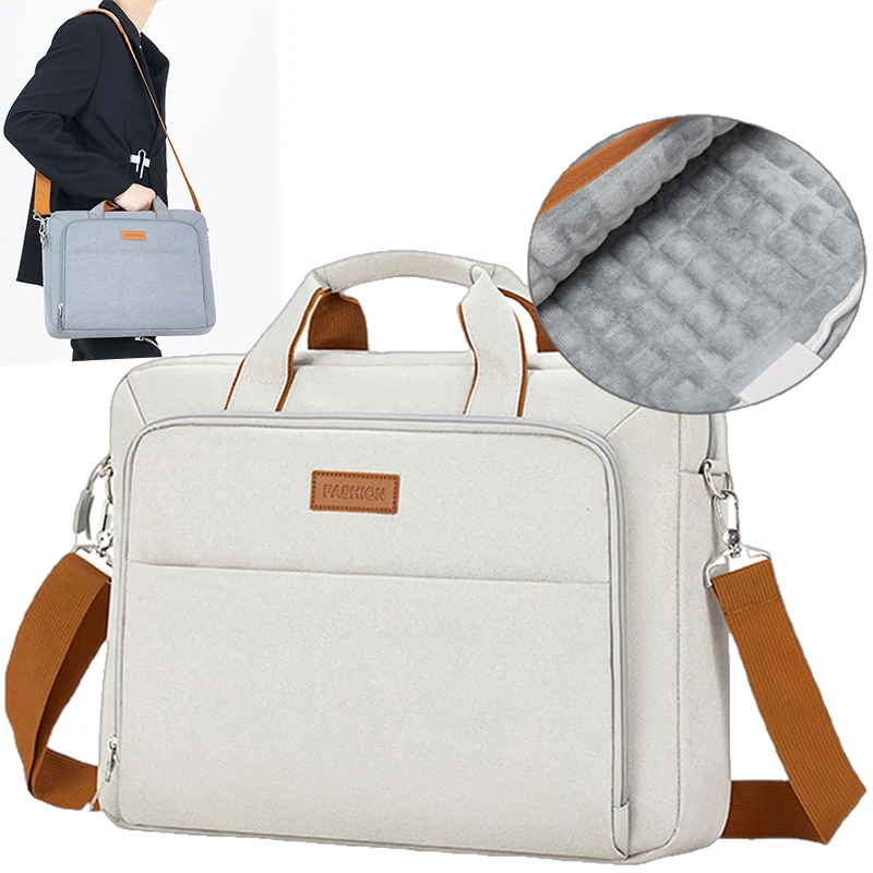 Sac d'ordinateur de grande taille, mallette de transport à la mode avec coussin d'air, entièrement enveloppe le compartiment d'ordinateur