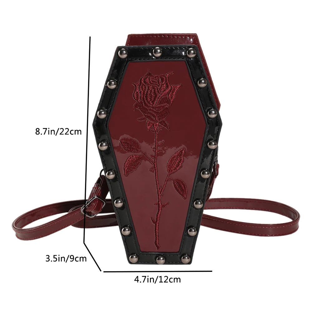 femmes cercueil sacoche sac à main dessin animé gothique sac à bandoulière sangle réglable sac de téléphone portable sac cartable décontracté halloween sac de bonbons