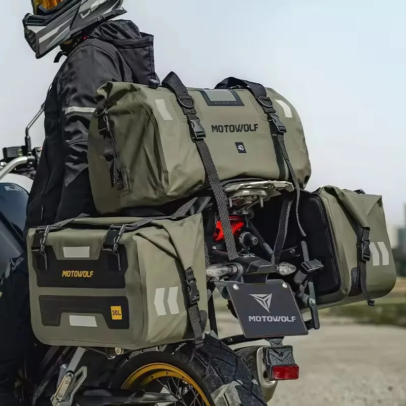 motowolf-sac de selle étanche pour moto, bagage d'extérieur de grande capacité, sacs latéraux de haute capacité