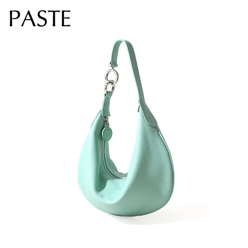 sac à main de luxe couleur vive pour femmes, fourre-tout hobo d'été fin et léger de styliste en cuir de vache véritable, sac à bandoulière sous les aisselles