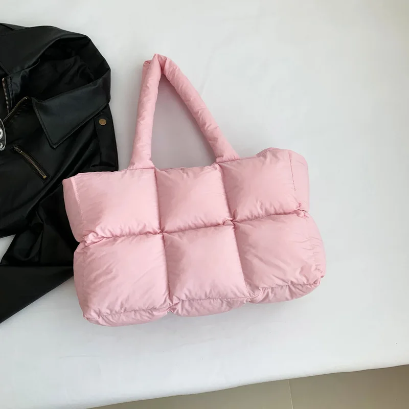 sacs fourre tout matelassés en coton pour femmes, sacs à main de grande capacité, sac à provisions, designer, hiver