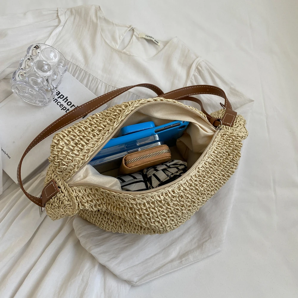 sac messager en ulde papier tissé à la main pour femmes, sacoche d'été tissée à la main, sac à bandoulière de plage tissé à la main, sacs à main à bandoulière, mode
