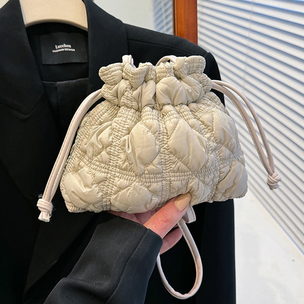 sac à main en coton matelassé pour femme, sac à bandoulière rembourré, sac à main décontracté, petit fourre tout, designer, lancé, doux, poignées, sangle amovible, e27