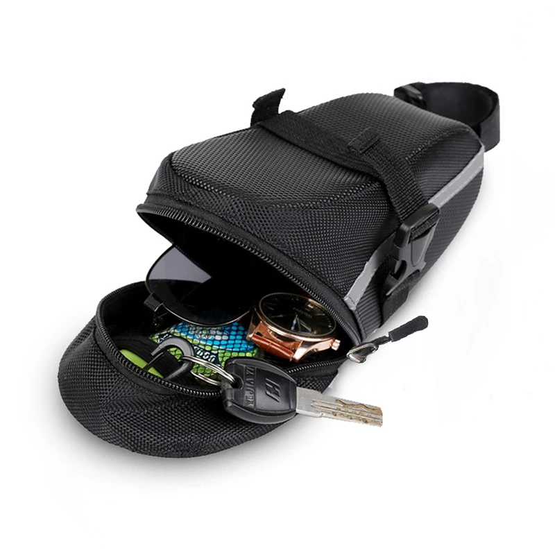 sac de selle de vélo étanche, rangement noir, sac arrière de vélo de route, outils de fixation de cyclisme, sac arrière de montagne à dégagement rapide