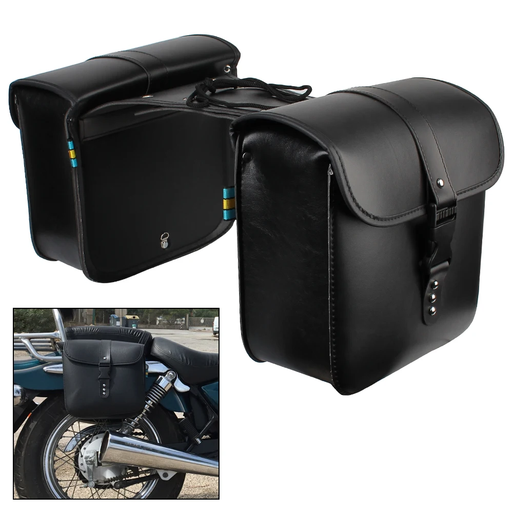 sac de dégager latéral en cuir pu, sac à outils de rangement de moto, sac précieux d'équitation de moto, valise de bagage de queue de moteur, voyage