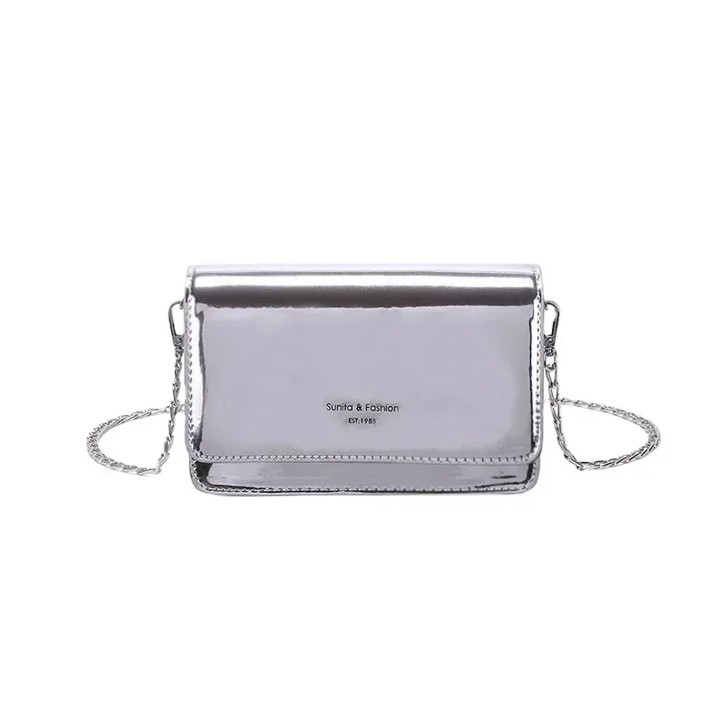 sac à bandoulière carré pour femmes, nouvelle mode argent, sac à bandoulière avec chaîne, y2k, shopping quotidien, 2024
