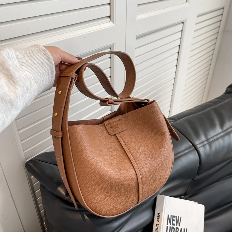 sacs à main vintage pour femmes, sac à bandoulière en cuir pu souple avancé, fourre tout seau de grande capacité, large sangle unique