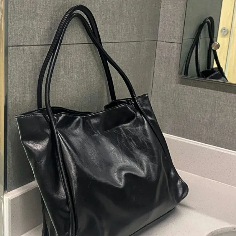 sacs fourre tout en cuir pu solide pour femme, sac initié, mode commpiedmont, streetwear de grande capacité, sacs à main élégants et chics