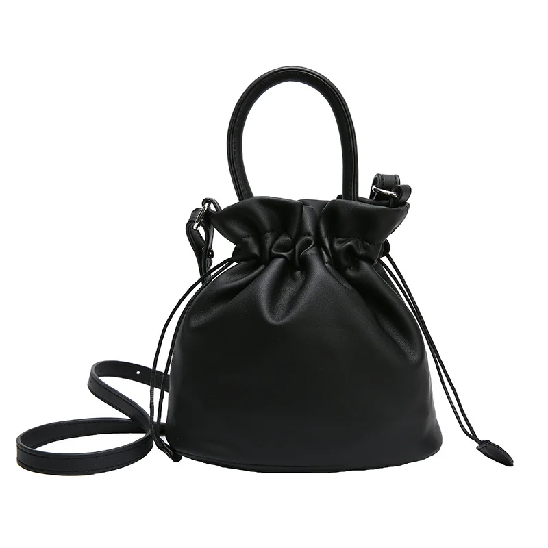mini sac seau japonais à cordon, sac à bandoulière portable simple