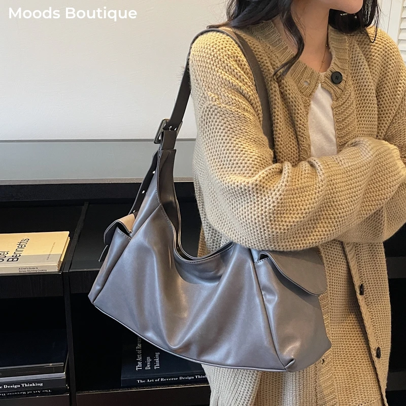 sac à main luxe sac bandoulière femme moods rétro sous les bras épaule hobo sacs pour femmes en cuir pu souple couleur pure grande capacité shopper fourre-tout 2025 nouvelles tendances sacs à main