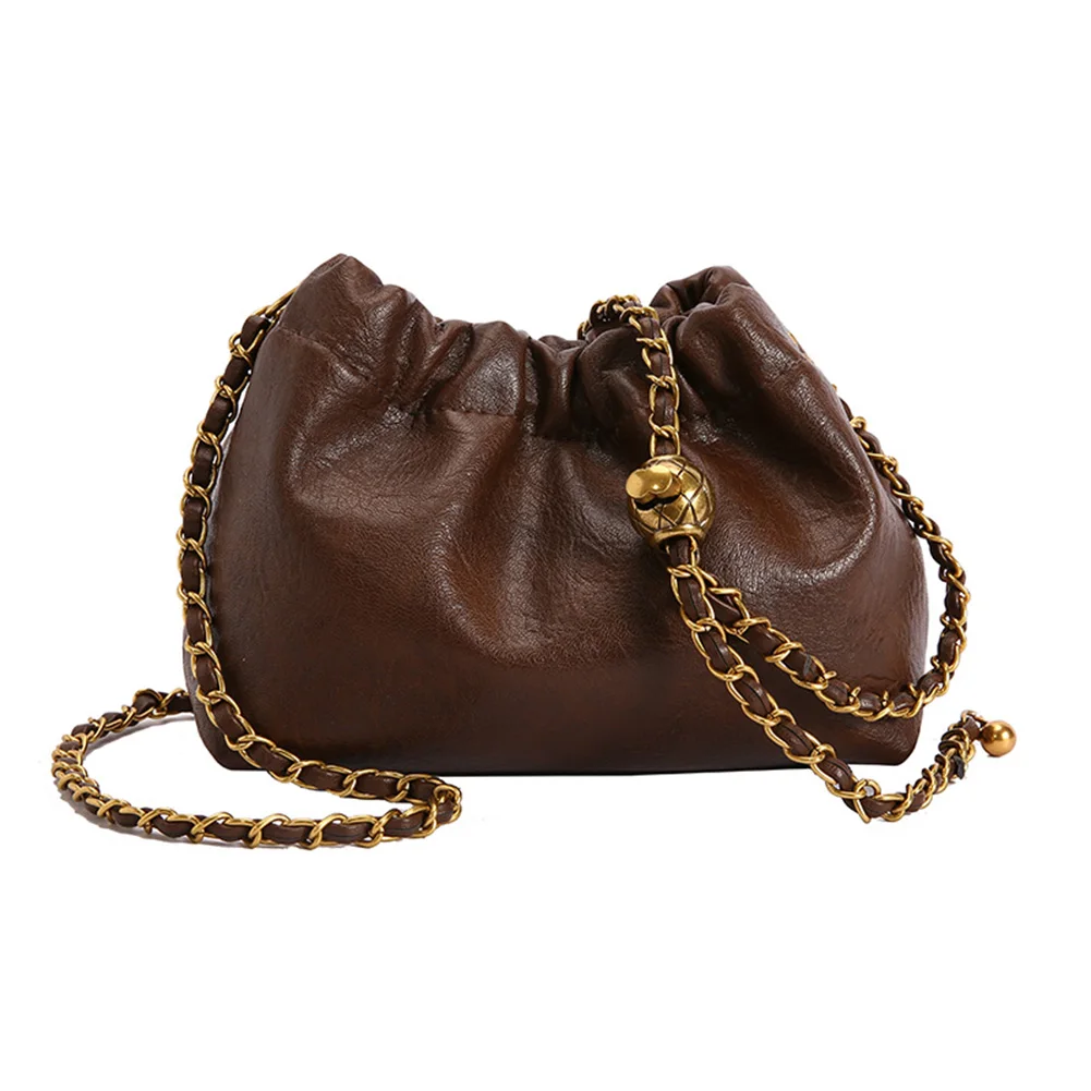 sac fourre tout à bandoulière en cuir pu pour femme, sac hobo plissé, sacoche polyvalente, sac à bandoulière, sac à main pour fille