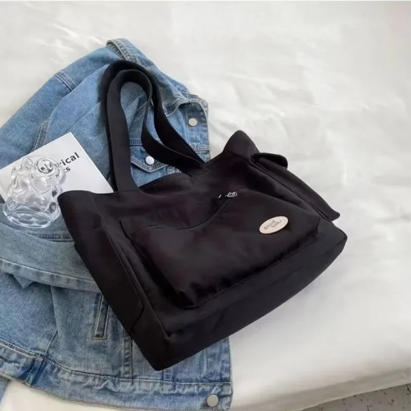 sac à bandoulière en toile pour femmes, fourre tout de grande capacité pour étudiantes, sac à main de banlieue, nouvelle collection 2024