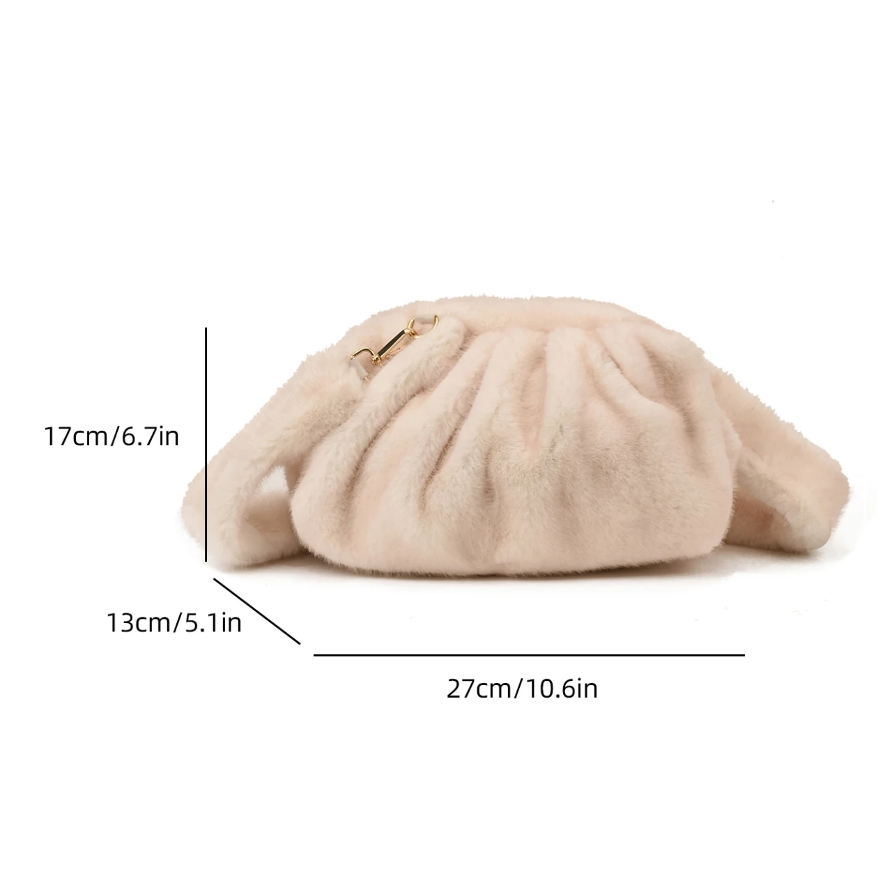 sacs hobo en peluche douce pour femmes, sac à main de styliste en fausse fourrure moelleuse, pochette de luxe, sac à bandoulière à coque d'hiver