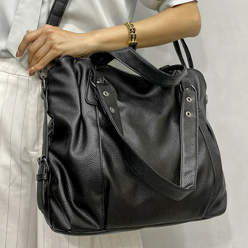 sac à main hobo pour femmes, sacs à bandoulière de grande capacité, fourre tout élégant pour dames, sacoches hobos en cuir souple, sac de shopping pour femmes