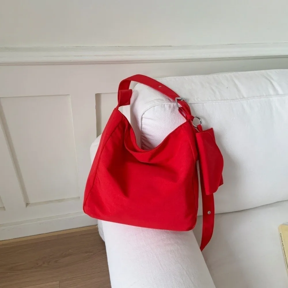 ins style – sac fourre tout carré de couleur unie, sac à bandoulière polyvalent en toile de grande capacité, sacs à main de loisirs élégants pour femmes