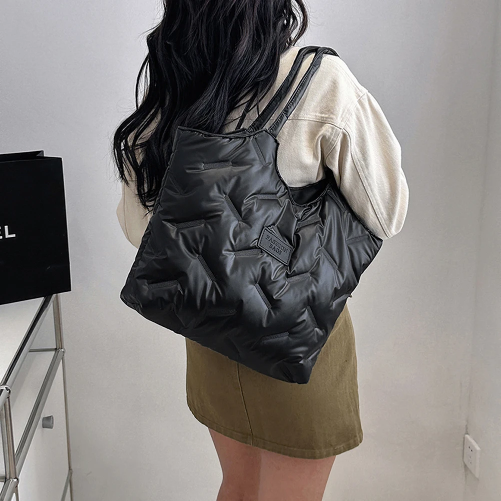 sac fourre tout matelassé pour femme, grande capacité, sacs à main rembourrés en duvet, chic, gonflé, décontracté, hiver, sac à provisions, nouveau, 2023
