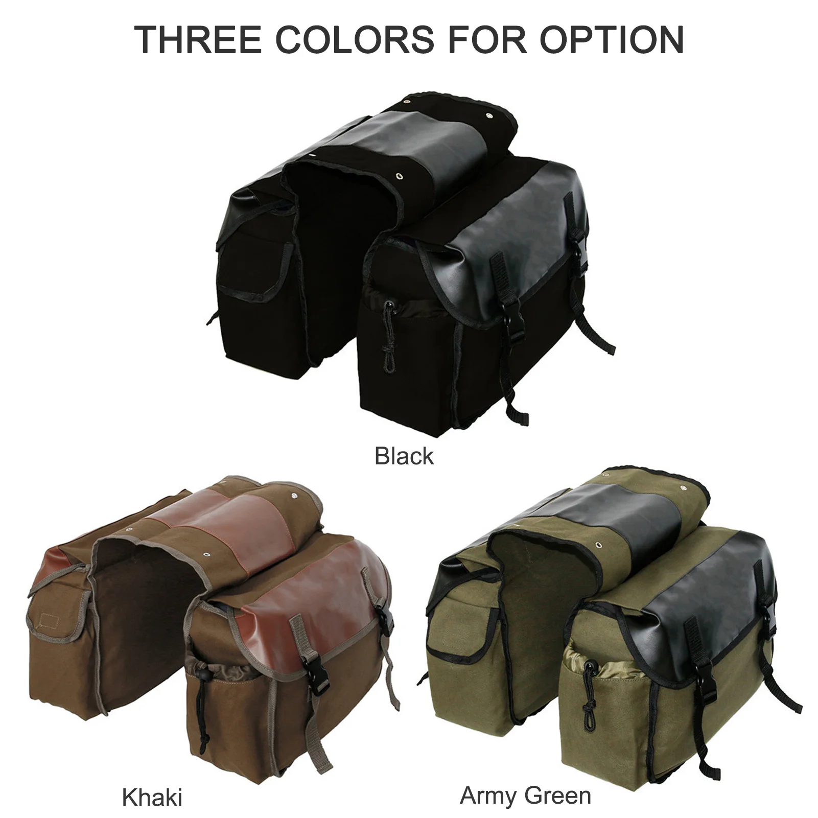 hurbike sac de selle de grande capacité pour moto, sacoches de voyage en toile Étanche, boîte à outils latéraux, poudres pour hurbike
