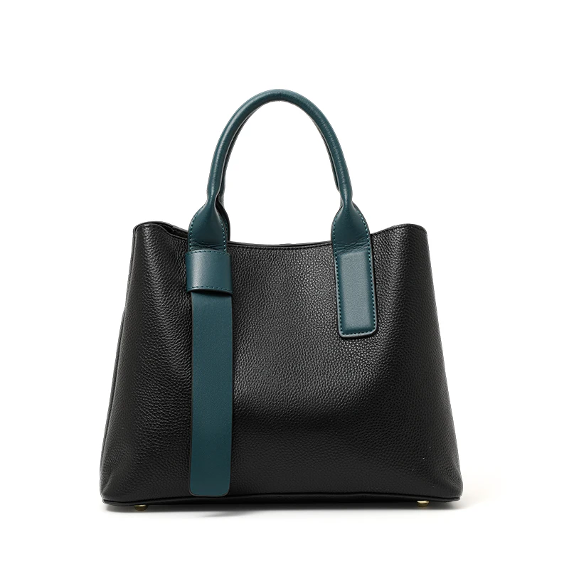 couleur chic sac à main en cuir bloqué avec poignées supérieures