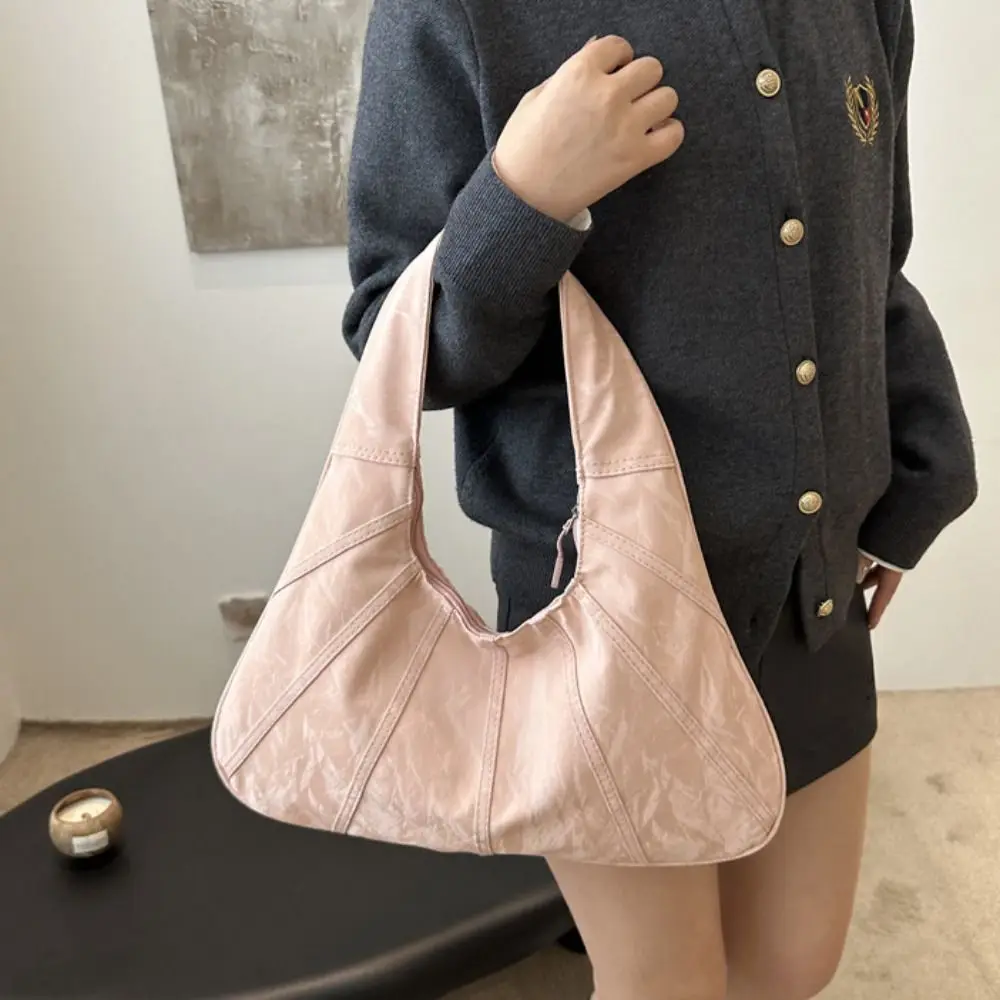 sac à bandoulière vintage hobo, grande capacité, sac sous les bras à la mode, sac à main design minoritaire, sac croissant pour étudiants