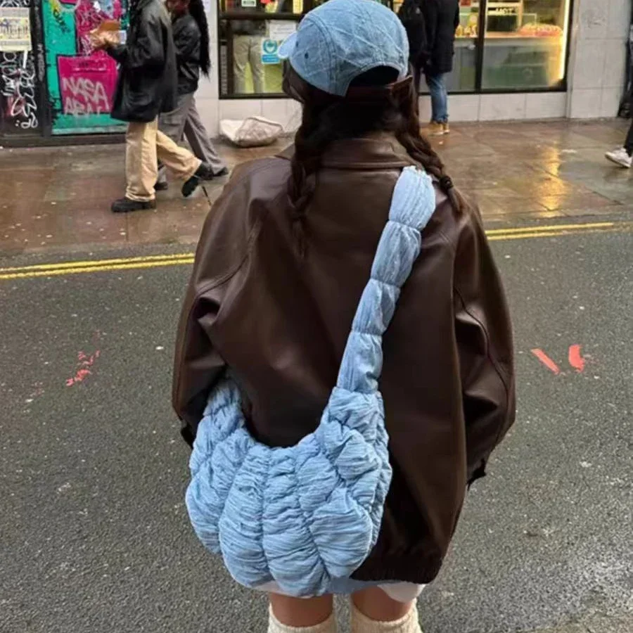 hobos sac croisé y2k mode décontracté plissé nuage sac à bandoulière unique grande capacité fourre tout coréen populaire sac diagonale croix