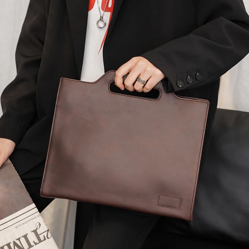 Sac à main en cuir célèbre pour hommes, sac à bandoulière pour jeunes, étui à bombes d'affaires, sac à fichiers, grande capacité, nouveau, 2025