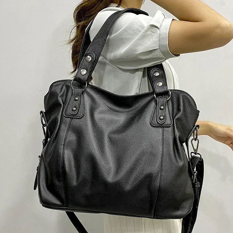 Sac à main Hobo pour femmes, sacs à bandoulière de grande capacité, fourre-tout élégant pour dames, sacoches Hobos en cuir souple, sac de shopping pour femmes