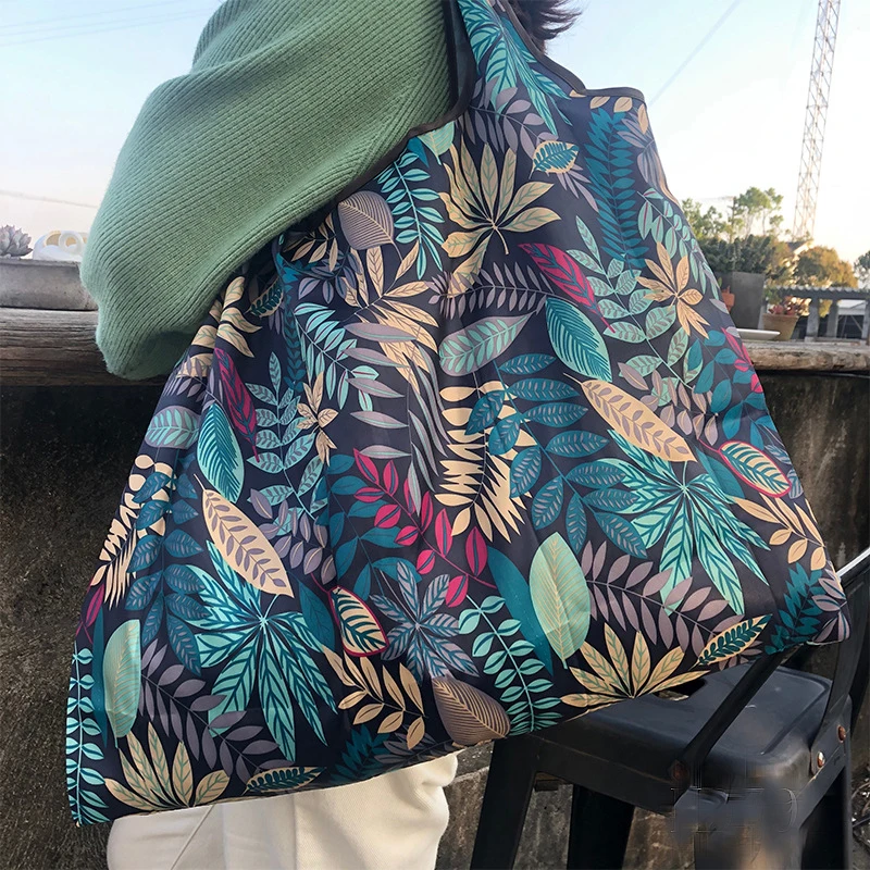 sac d'épicerie de supermarché portable pliable de grande capacité, sac de rangement d'épaule étanche