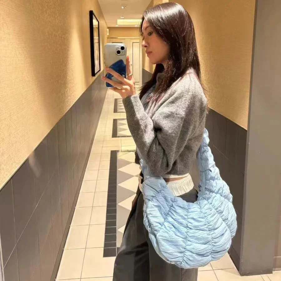 hobos sac croisé y2k mode décontracté plissé nuage sac à bandoulière unique grande capacité fourre tout coréen populaire sac diagonale croix
