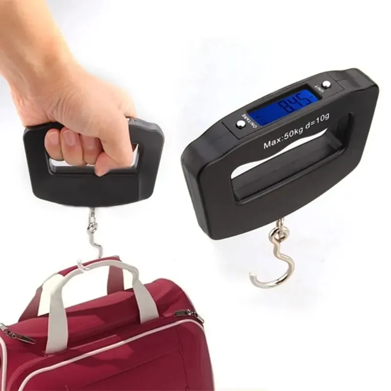 balance à bagages numérique 50kg/10g, valise électronique portable, pesée de voyage avec rétro éclairage, balances électroniques suspendues de voyage