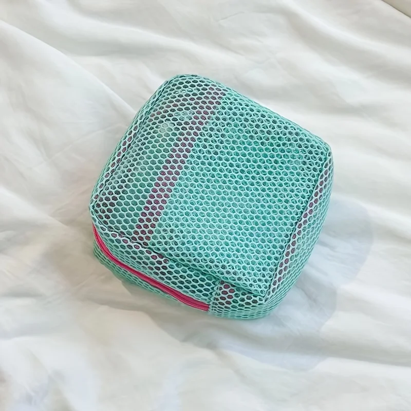 sac cosmétique carré en maille, sac de rangement polyvalent pour articles divers, sac de rangement cosmétique carré portable avec fermeture éclair