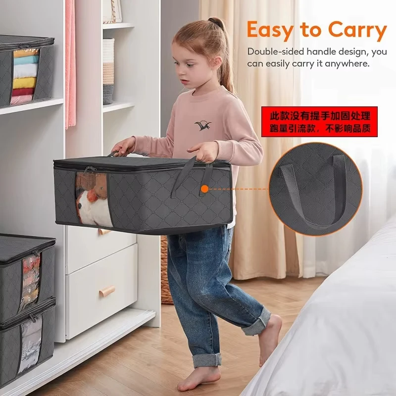 grand sac de rangement pliable pour vêtements, valises de voyage, organisateur, sacs de courses réutilisables, sacs de rangement pour couvertures, conteneurs de rangement