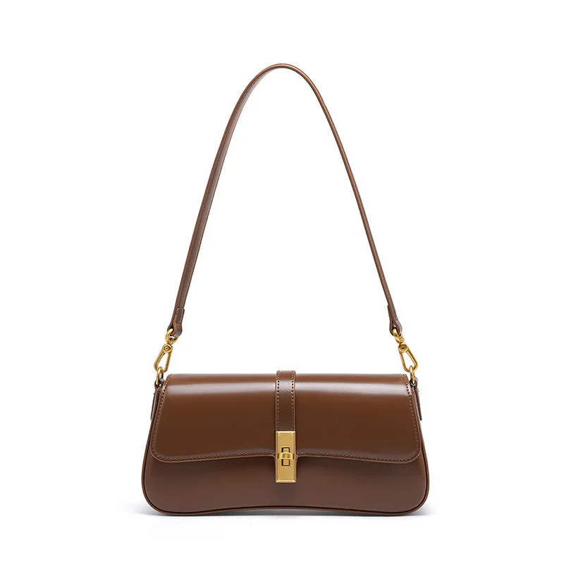 sac à aisselles baguette en cuir haut de gamme pour femmes, sac à bandoulière polyvalent à bandoulière unique, accessoire de mode pour 2025
