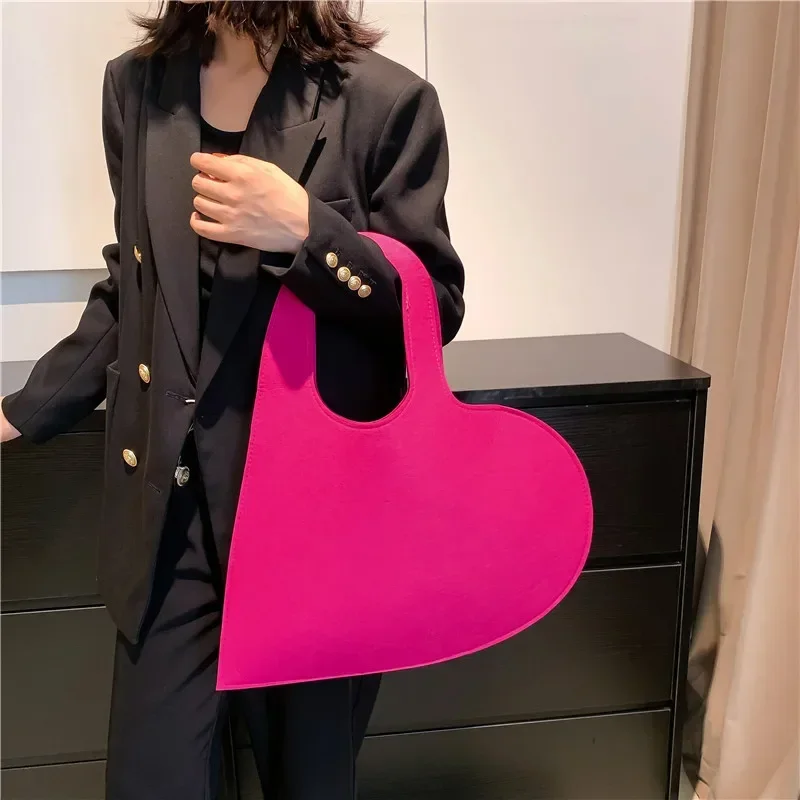 grand sac à main tendance pour femmes, sacs à main de styliste d'amour, fourre tout de luxe en feutre, sacs à bandoulière pour dames