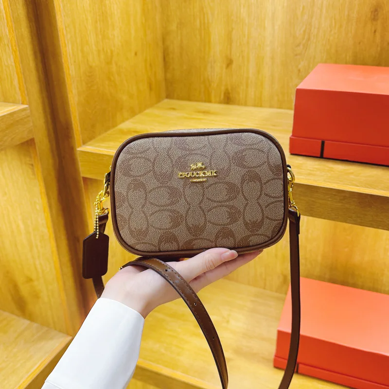 petit sac carré de style classique – sac d'affaires polyvalent imprimé rétro avec bandoulière et grande capacité