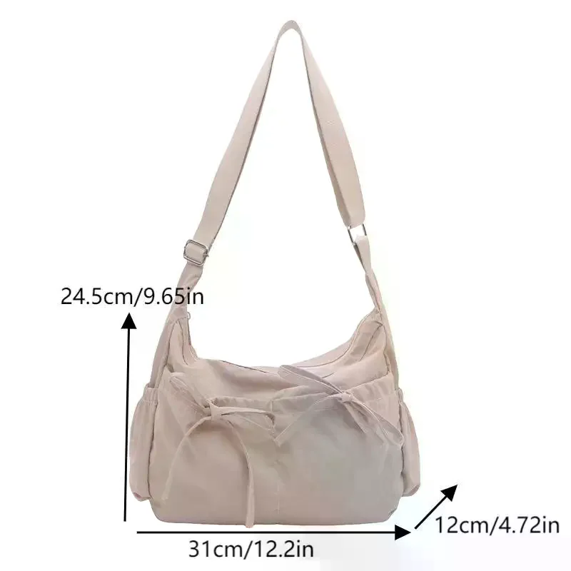 sac fourre tout plissé simple à la mode, sac à bandoulière léger et spacieux, sacs à bandoulière de banlieue pour femmes, cadeau