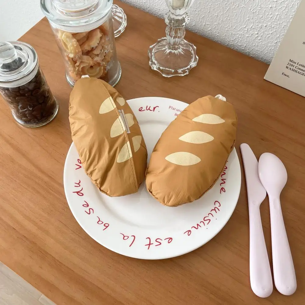 sac à provisions pliable avec porte clés, forme de baguette française créative, sac de rangement portable, sac d'épicerie réutilisable, sacs cadeaux de noël
