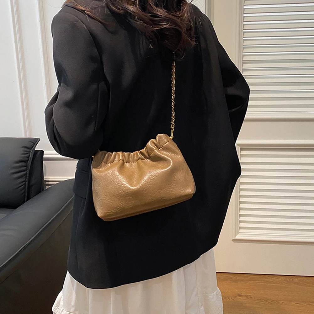 femmes chaîne sac à bandoulière en cuir pu bandoulière fourre tout sac de messager décontracté sacoche sac à bandoulière fille élégant sac à main